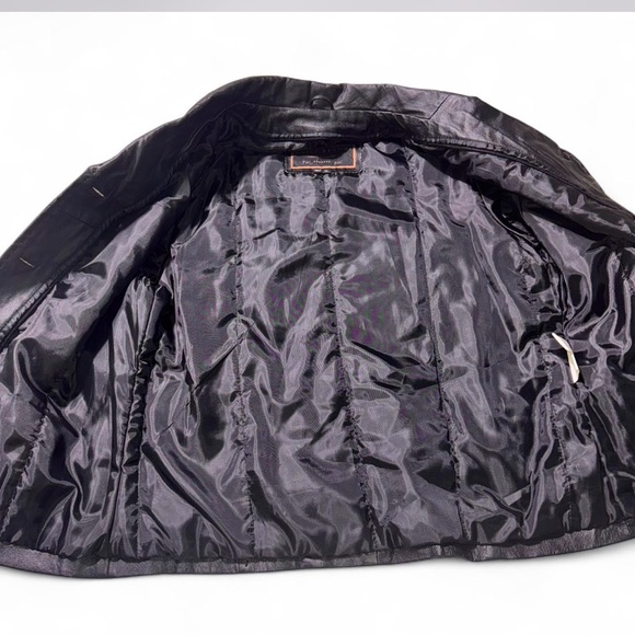 Carlo Bertini Piel Womens Size XL Extra large Jacket Coat Genuine Leather Black - Picture 5 of 6